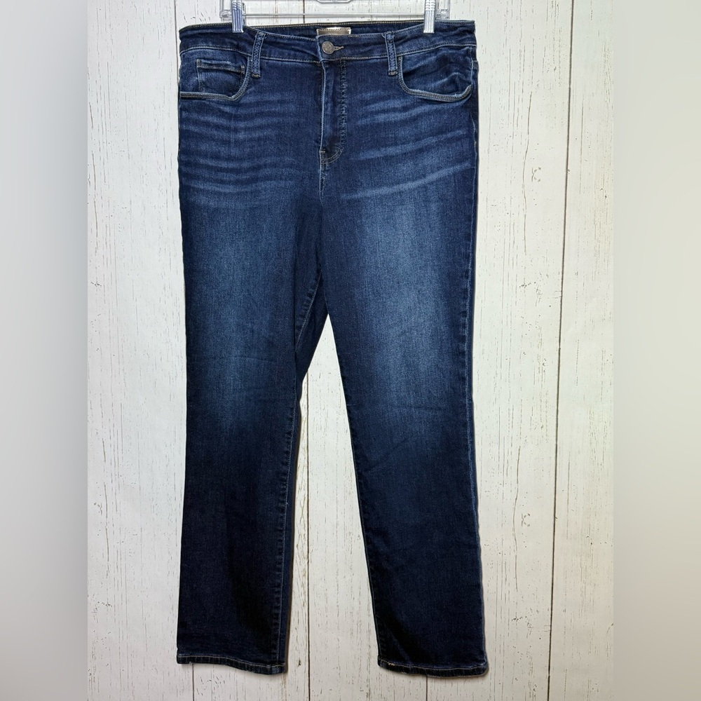 Kut from the Kloth Reese Fab Ankle Straight Leg High Rise Denim Dark Wash Jeans